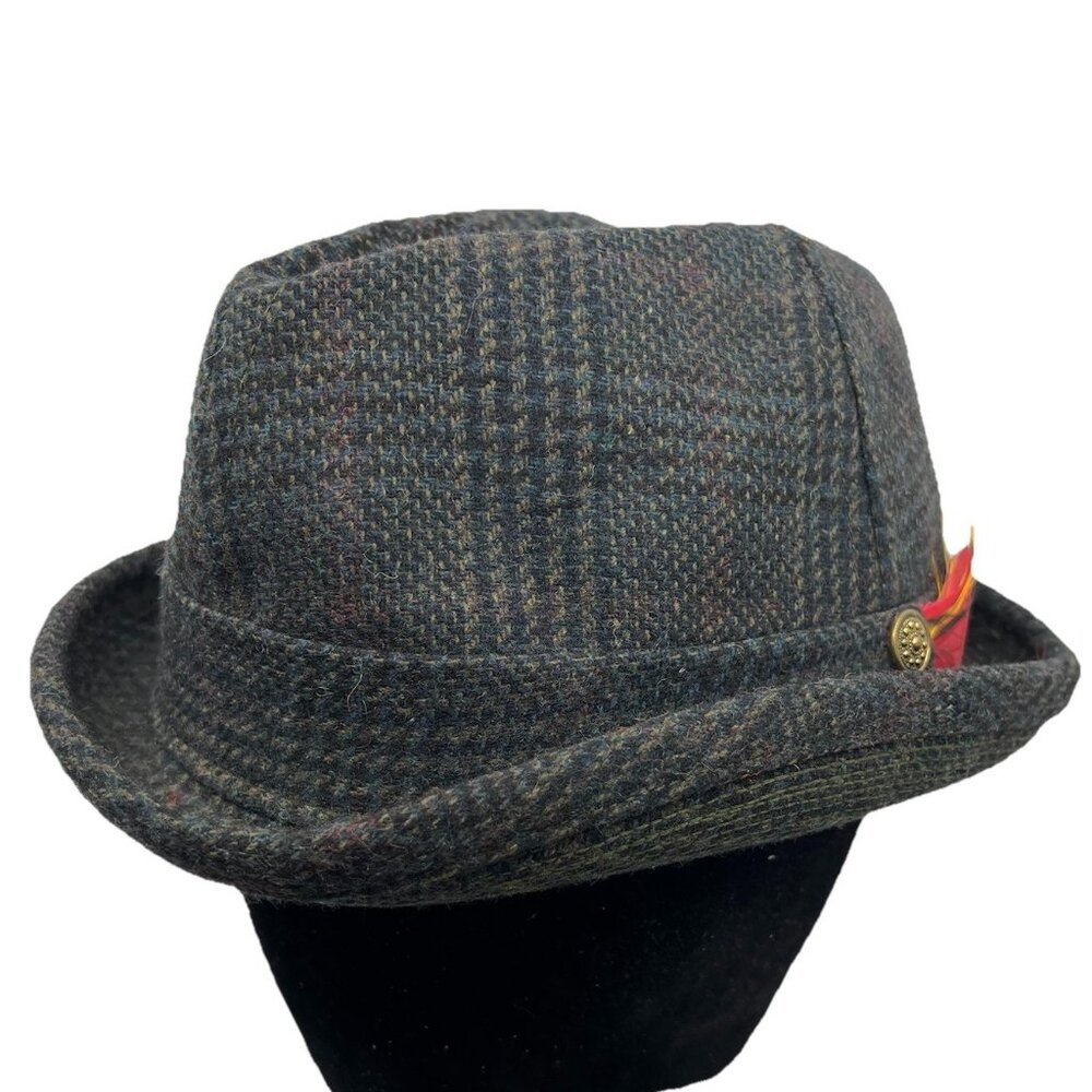 Harvard Men's Size 7 Fedora Hat Cap Vintage Made in USA Union Retro 60's Feather
